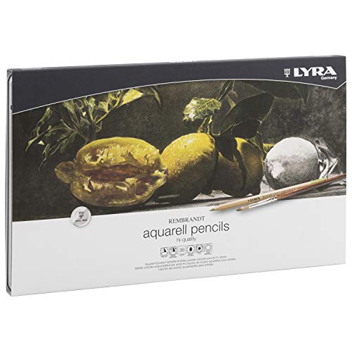 LYRA 2011360 Rembrandt Aquarell - Metalletui mit 36 Aquarellstiften, farbig sortiert von LYRA