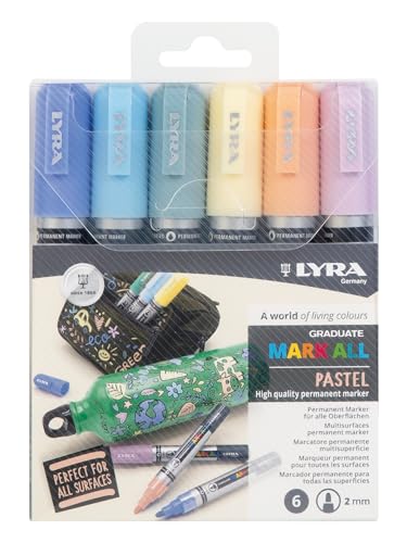 LYRA Graduate Mark All, Permanentmarker, 2 mm, Medium, 6 sortierte Pastellfarben LYRA Graduate Mark All, Permanentmarker, 2 mm, Medium, 6 sortierte Pastellfarben von LYRA