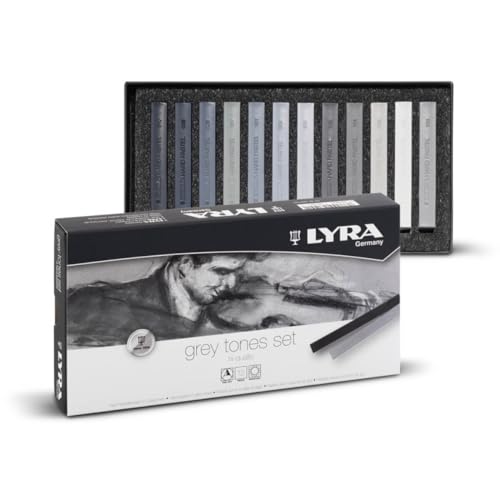 Lyra 5641122 Grey Tones Pastellkreiden, Pastellkreide, Grau, 17,4 x 9,0 x 2,0 cm von LYRA