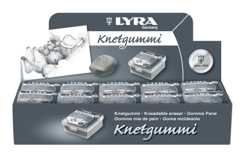 Lyra Knetgummi, hochwertiger Knetradierer in Künstlerqualität, 20 Stück Packung SPARPACK von LYRA