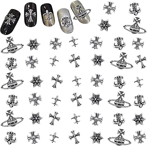 LYSAIMG 110 Stück Metall Kreuz Nagelkunst Dekorative Nägel, Punk Vintage Nagelkunst Zubehör, 3D Silber Metall Kreuz Nail Art Handwerk DIY Nail Accessories. LYSAIMG 110 Stück Metall Kreuz Nagelkunst Dekorative Nägel, Punk Vintage Nagelkunst Zubehör, 3D Silber Metall Kreuz Nail Art Handwerk DIY Nail Accessories. von LYSAIMG