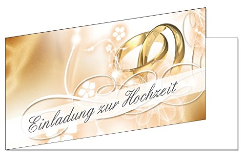25 Stück Einladungskarten zur Hochzeit (EKT-102) Format DIN lang Einladungen Ringe Trauung Feier von LYSCO