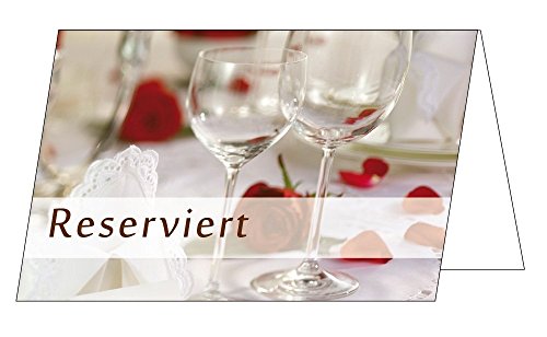 50 Stück neutrale Tischkarten Tischaufsteller reserviert (TK-110) Restaurant Gaststätte Gastronomiekarten zur Reservierung der Tische ihrer Feier von LYSCO