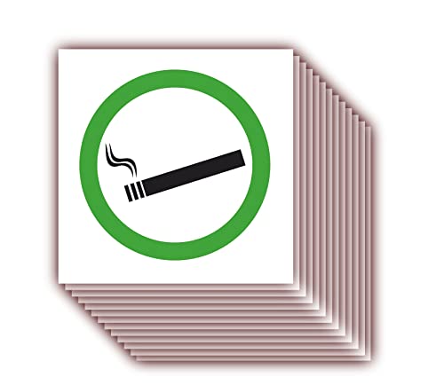 12 Stück - Folienaufkleber Rauchen erlaubt 5 x 5 cm - für innen und außen geeignet (504k) von LYSCO
