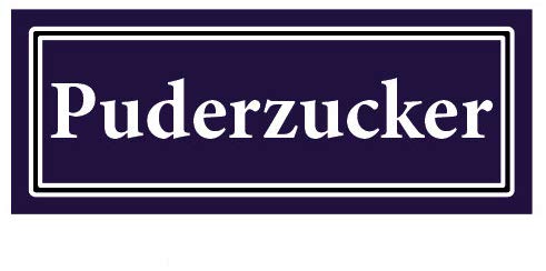2 Stück Gewürzaufkleber Puderzucker 40x16mm Gewürzetiketten Sticker Lebensmittel (Auf-G093) von LYSCO