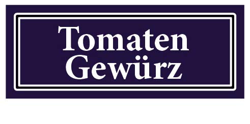 2 Stück Gewürzaufkleber Tomaten Gewürz 40x16mm Gewürzetiketten Sticker Lebensmittel (Auf-G146) von LYSCO