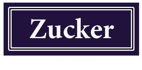 2 Stück Gewürzaufkleber Zucker 40x16mm Gewürzetiketten Sticker Lebensmittel (Auf-G089) von LYSCO