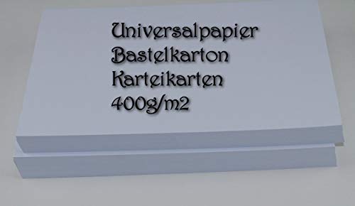 50 Blatt Universalpapier Bastelkarton Karteikarten DIN A6 400g - Sonderformate auf Anfrage möglich ! von LYSCO