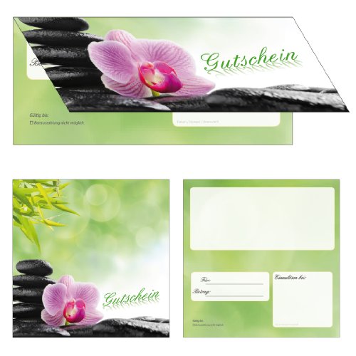 50 Wellness Geschenkgutscheine / 4-seitig als Klappkarten / (GUT-799) für jeden Bereich geeignet. Ein super Produkt für Ihre Kunden. Gutscheine Gutscheinkarten von LYSCO