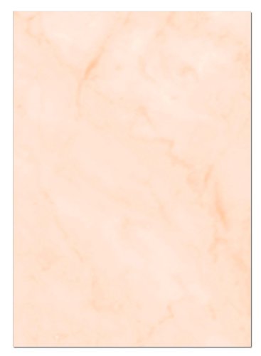 Gastronomie Papier (Rot-Marmor, A5, 25 Blatt) für Speisekarten. Marmoriertes Papier, Einseitig bedruckt, für alle Drucker/Kopierer geeignet von LYSCO