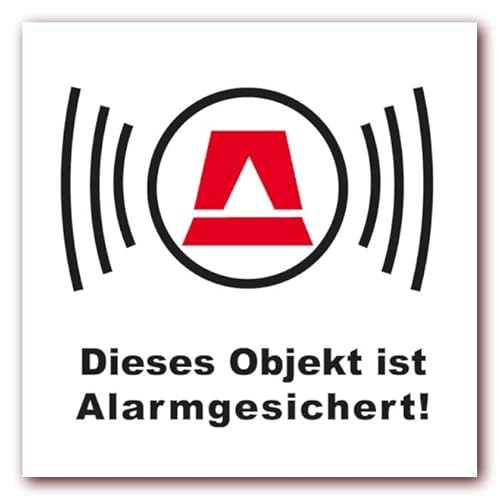 LYSCO 12 Stück - Folienaufkleber Alarm weiss Größe 5 x 5 cm - (506k) - Dieses Objekt ist ALARMGESICHERT! von LYSCO