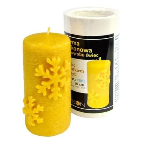 LYSON Kerzengießform Silikonform Die Walze mit der Schneeflocke, Höhe 10 cm für Bienenwachskerzen Aromatherapie Kerzen 3D Giessform zur Kerzenherstellung Bienenwachskerzen gießen Geschenkidee von LYSON