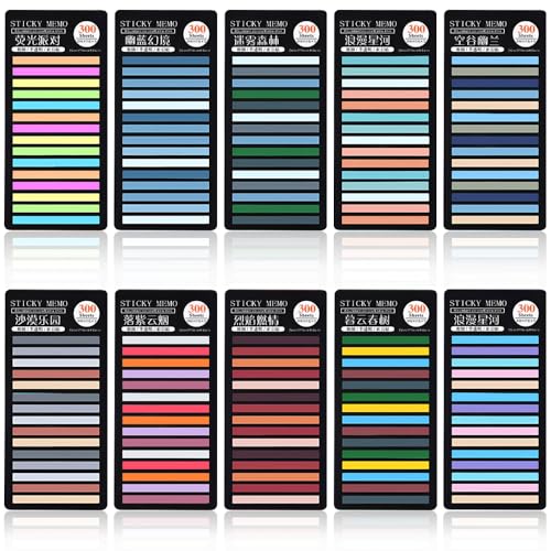 3000 Stück Sticky Notes, Transparent Sticky Notes,Haftstreifen, Haftnotizen Pastell, Haftnotizen-Set für Seitenmarkierung – Ideal für Büro, Schule & Zuhause 3000 Stück Sticky Notes, Transparent Sticky Notes,Haftstreifen, Haftnotizen Pastell, Haftnotizen-Set für Seitenmarkierung – Ideal für Büro, Schule & Zuhause von LYSPBAO