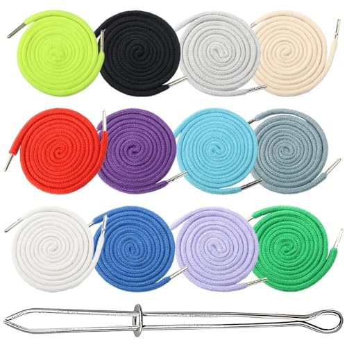 Kordel für Hoodie Kordel für Jogginghose 130cm x 6mm Kordelzug mit Metallenden, Kordelzug Band für Hoodie Bunt Schnur für Jogginghose BandErsatz Kordelband für Hosenbänder Hosenbund, mit Durchziehnade von LYSPBAO