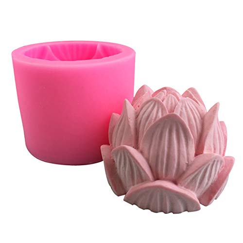 Lotus Form Gießformen, Silikonform Epoxidharz Formen Lotus Silikonform Gießformen Resin Mold GießFormen KüChe DIY Lotus Kerzenhalter Blumen Silikonform 3D für Seife Kerze Cupcakes Dessert 7,2 * 5,5 cm von LYSZXJ