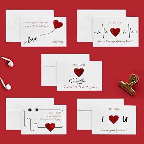 LYTLM 5er Set Grußkarten, Valentinstags Karte mit umschläge, Klappkarten über Liebe, Valentinskarte als Geschenk für Lieblingsmensch von LYTLM