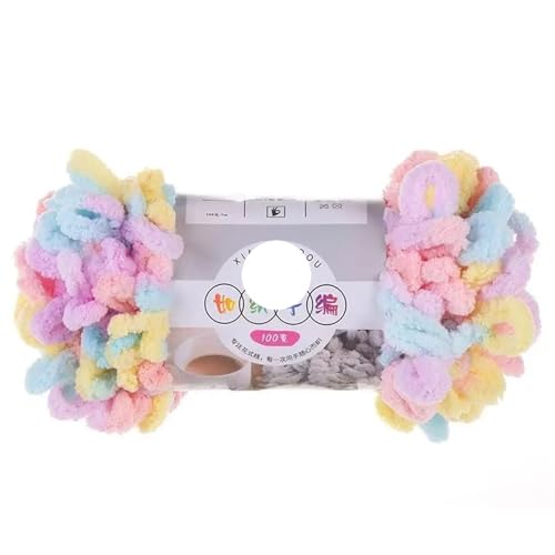 Garn lustig Handgelenk, Finger Loop Chenille Garn Polyester Acryl gemischt Mehrfarbig 100g(Color 35) von LYVQZPWLR