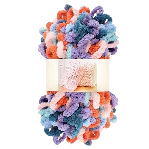 Garn lustig Handgelenk, Finger Loop Chunky Chenille Häkelstrickgarn, 100 g Knäuel, Polyester, 5 mm, 7 m, mehrfarbig(41) von LYVQZPWLR