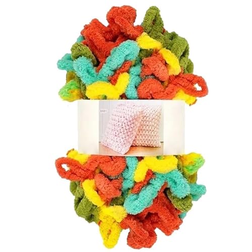 Garn lustig Handgelenk, Finger Loop Chunky Chenille Häkelstrickgarn, 100 g Knäuel, Polyester, 5 mm, 7 m, mehrfarbig(43) von LYVQZPWLR