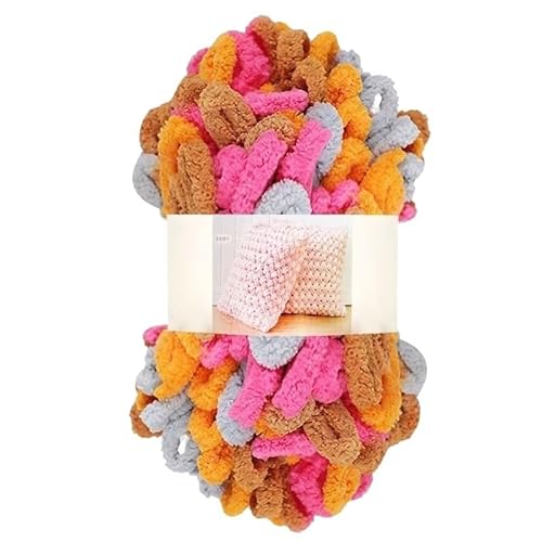 Garn lustig Handgelenk, Finger Loop Chunky Chenille Häkelstrickgarn, 100 g Knäuel, Polyester, 5 mm, 7 m, mehrfarbig(44) von LYVQZPWLR