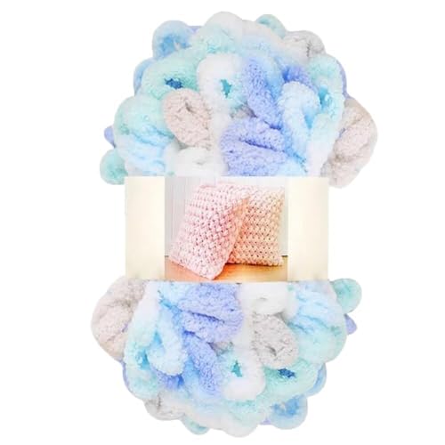 Garn lustig Handgelenk, Finger Loops Chenille Garn 400g Multicolor for Hut Schal Decke(Blue Gray Green) von LYVQZPWLR