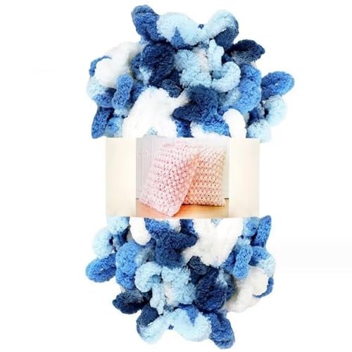 Garn lustig Handgelenk, Finger Loops Chenille Garn 400g Multicolor for Hut Schal Decke(Blue White) von LYVQZPWLR