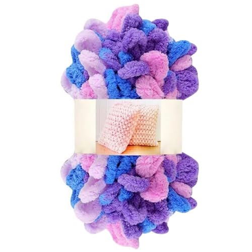 Garn lustig Handgelenk, Finger Loops Chenille Garn 400g Multicolor for Hut Schal Decke(Pink Purple Blue) von LYVQZPWLR