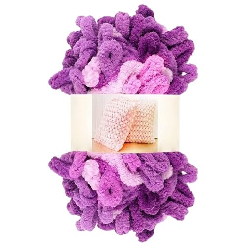 Garn lustig Handgelenk, Finger Loops Chenille Garn 400g Multicolor for Hut Schal Decke(Purple Pink) von LYVQZPWLR