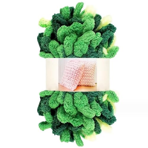 Garn lustig Handgelenk, Finger Loops Chenille Garn 400g Multicolor for Hut Schal Decke(Yellow Green) von LYVQZPWLR