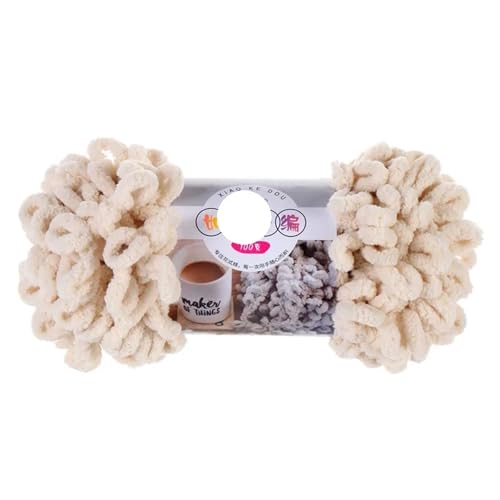 Garn lustig Handgelenk, Handgewebtes, dickes Fingerstrickgarn, mehrfarbig, 3er-Pack, 100 g Polyester(6602 Khaki White) von LYVQZPWLR