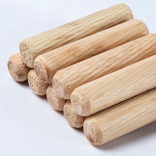 LYVQZPWLR Holzstäbchen für Kunsthandwerk, 100 Stück Holzdübelstifte, 8 mm Durchmesser, geriffelte Holzdübelstangen, Hartholz-Basteldübel, 25 mm(35mm) von LYVQZPWLR