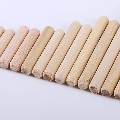 LYVQZPWLR Holzstäbchen für Kunsthandwerk, 100 Stück Holzdübelstifte, 8 mm Durchmesser, geriffelte Holzdübelstangen, Hartholz-Basteldübelstifte, 40 mm(60mm) von LYVQZPWLR