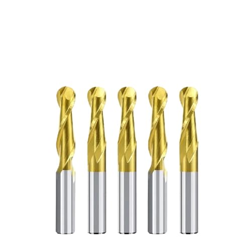 LYVQZPWLR die Kugel mit dem Kopf, 1 stücke Kugelkopffräser 3,175 4 6 8 10 12mm Schaft TiN-beschichteter Fräser 2 Flöte Hartmetall Fräser Holzbearbeitungswerkzeug(12x12x45x100) von LYVQZPWLR