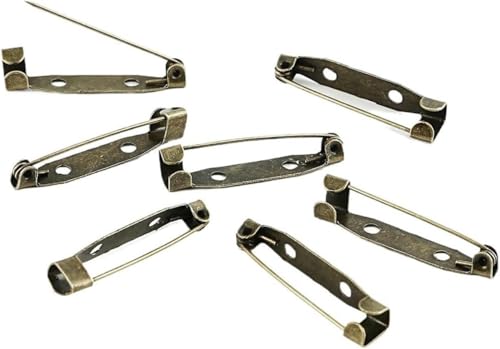 LYVQZPWLRBroschüren, 10 teile/los 15 20 25 30 35 Mm Silber Brosche Clip Basis Pins Pins Brosche Blank Basis for DIY Schmuck Machen liefert(Bronze,15mm) von LYVQZPWLR