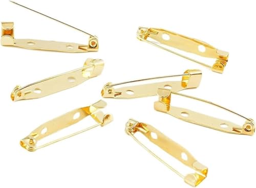 LYVQZPWLRBroschüren, 10 teile/los 15 20 25 30 35 Mm Silber Brosche Clip Basis Pins Pins Brosche Blank Basis for DIY Schmuck Machen liefert(Gold,20mm) von LYVQZPWLR