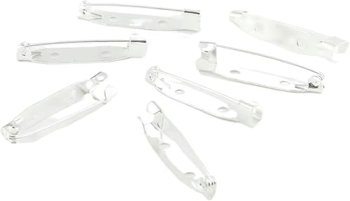 LYVQZPWLRBroschüren, 10 teile/los 15 20 25 30 35 Mm Silber Brosche Clip Basis Pins Pins Brosche Blank Basis for DIY Schmuck Machen liefert(Silver,20mm) von LYVQZPWLR