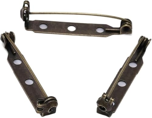 LYVQZPWLRBroschüren, 20 Stück 20 25 32 38 mm Broschenklammer-Basisstifte Blanko Safe Lock Broschennadel-Basis Abzeichenhalter for DIY Schmuckherstellung Zubehör(Bronze - 25mm) von LYVQZPWLR