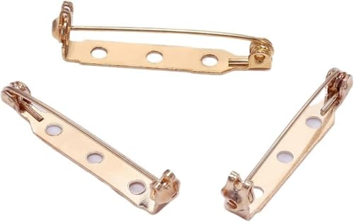LYVQZPWLRBroschüren, 20 Stück 20 25 32 38 mm Broschenklammer-Basisstifte Blanko Safe Lock Broschennadel-Basis Abzeichenhalter for DIY Schmuckherstellung Zubehör(Gold - 20mm) von LYVQZPWLR