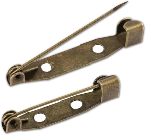 LYVQZPWLRBroschüren, 50 Stück 15/20/25/30/35 mm Broschenklammer Basis Pins Brosche Blanko Basis for DIY Schmuckherstellung Zubehör(Bronze,25mm) von LYVQZPWLR