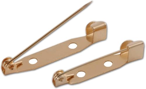 LYVQZPWLRBroschüren, 50 Stück 15/20/25/30/35 mm Broschenklammer Basis Pins Brosche Blanko Basis for DIY Schmuckherstellung Zubehör(Gold 2,25mm) von LYVQZPWLR