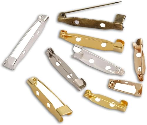 LYVQZPWLRBroschüren, 50 Stück 15/20/25/30/35 mm Broschenklammer Basis Pins Brosche Blanko Basis for DIY Schmuckherstellung Zubehör(Mixed Color,30mm) von LYVQZPWLR