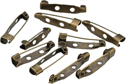 LYVQZPWLRBroschüren, 50 Stück Bronze-Broschen-Clip-Pins, Broschen-Rohling, Basis for Schmuckherstellung, DIY-Befunde, 15 mm, Bronze(30mm) von LYVQZPWLR