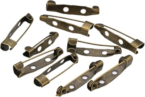 LYVQZPWLRBroschüren, 50 Stück Broschennadel-Basis mit Lochstiften, Clips, 15–35 mm, Broschenrohling, Zubehör for die Schmuckherstellung, DIY-35 mm, Gold2(Bronze,20mm) von LYVQZPWLR