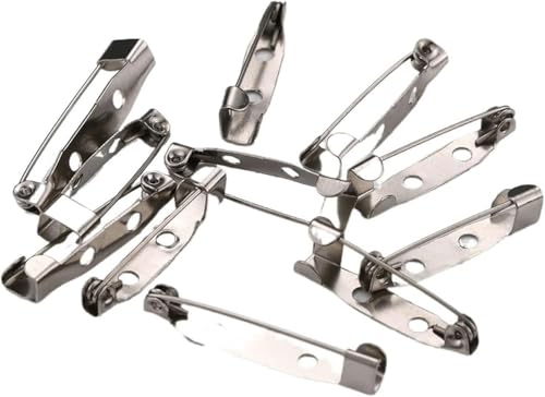LYVQZPWLRBroschüren, 50 Stück Broschennadel-Basis mit Lochstiften, Clips, 15–35 mm, Broschenrohling, Zubehör for die Schmuckherstellung, DIY-35 mm, Gold2(Silvery2,15mm) von LYVQZPWLR