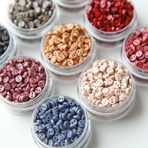 LYVQZPWLRHandwerksknopf, 100/200 Stück 4 mm Vintage Runde 2-Loch Mini Harzknöpfe(07 Dark Red,4mm 100pcs) von LYVQZPWLR