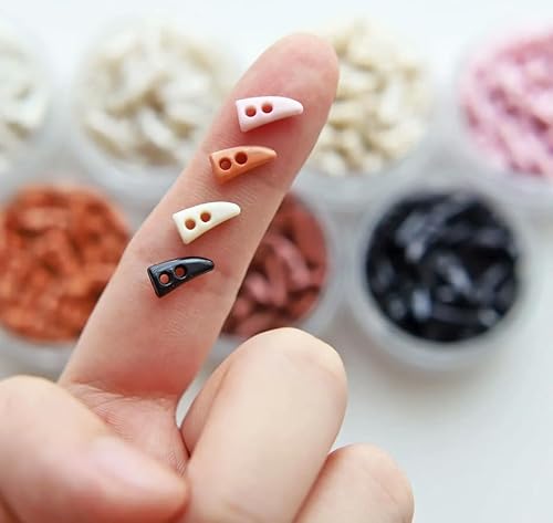 LYVQZPWLRHandwerksknopf, 100 Stück 10mm Mini Resin Knebelknöpfe, Süße Micro Puppenkleiderknöpfe(05 Light Brown) von LYVQZPWLR