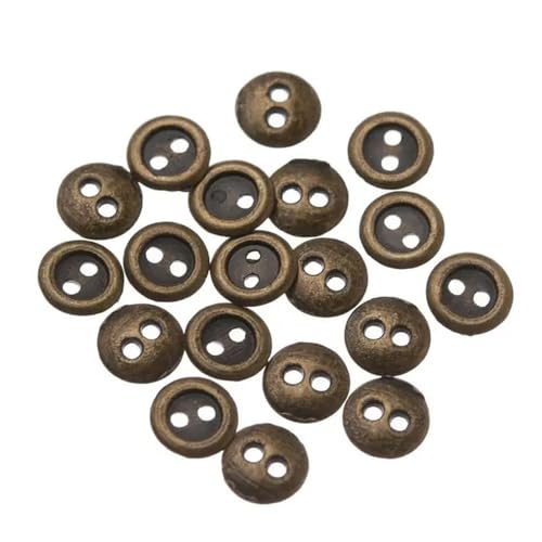 LYVQZPWLRHandwerksknopf, 100 Stück 4mm Runde Mini Harzknöpfe, Puppenkleiderknöpfe, DIY Zubehör(Bronze) von LYVQZPWLR