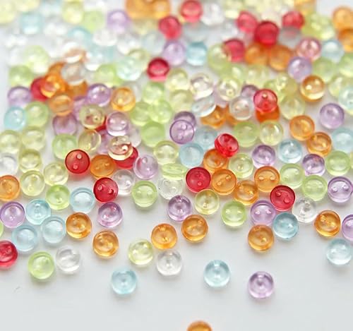 LYVQZPWLRHandwerksknopf, 100 Stück 5 mm transparente runde Mini-Harzknöpfe(05 Red) von LYVQZPWLR