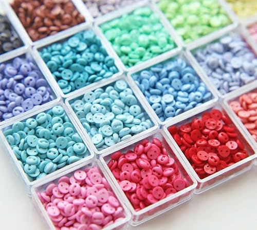 LYVQZPWLRHandwerksknopf, 100 Stück 5mm Winzige runde 2-Loch-Harzknöpfe for Puppenkleidung, Mini-Nähzubehör(19 Brown) von LYVQZPWLR