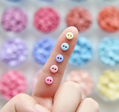 LYVQZPWLRHandwerksknopf, 100 Stück 6mm Winzige matte Finish Resin Runde Puppenkleiderknöpfe, Mini DIY Handarbeitszubehör(05 Dark Pink,100 PCS) von LYVQZPWLR